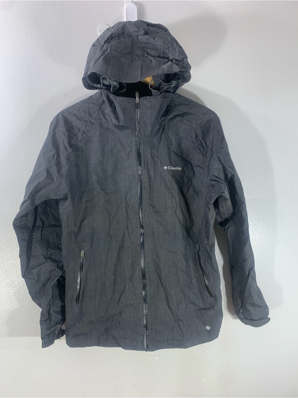 Vintage Columbia Omni-Tech Omni-Heat Waterproof Hooded Jacket Gray Size large